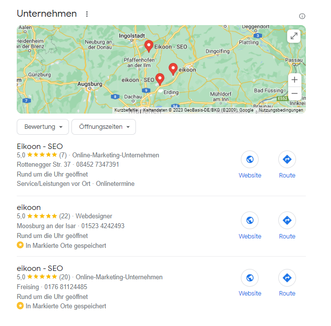Google SERP Local Pack / Map Pack