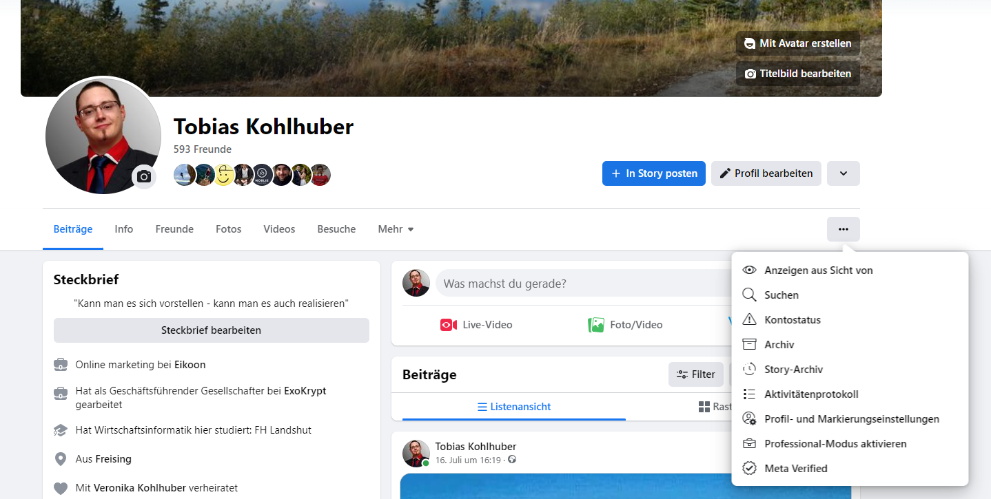 Wie sehen andere mein Facebook Profil 2025? NEUE Version
